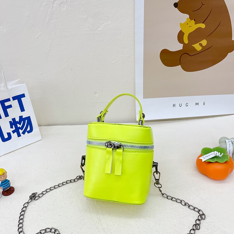 Mini bolso de mano para niños y niñas, bandolera pequeña de Color caramelo, con monedero, 2022: YELLOW