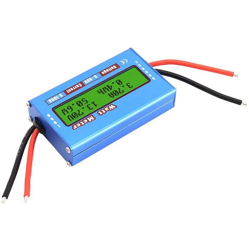 HM Power Meter Digital Monitor LCD Power Meter 60V / 100A DC Ammeter Solar Power Analyzer Model Power Meter