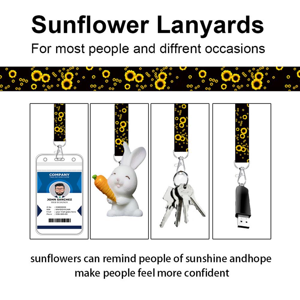 Universal Card Holder Includes Sunflower Neck Lanyard Straps And Transparent Badge Waterproof For Keys ID Card Plane Ticket