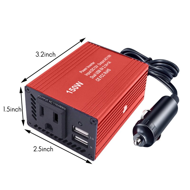 300W Omvormer Dc 12V Naar 110V Ac Auto Omvormer Met 3.1A Dual Usb Auto Adapter Ons plug