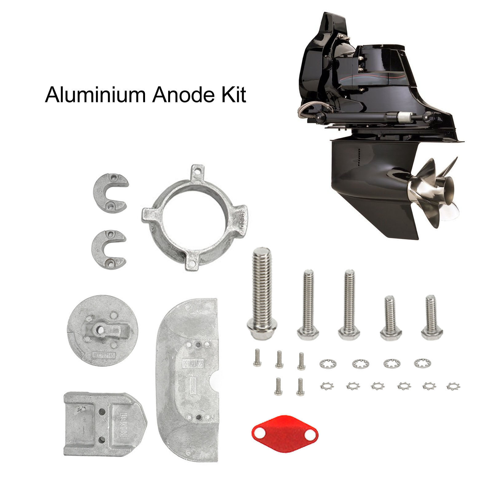 Aluminium Anode Kit 888756Q01 High Strength Rustproof for Mercruiser Alpha 1 Generation 2 Sterndrives