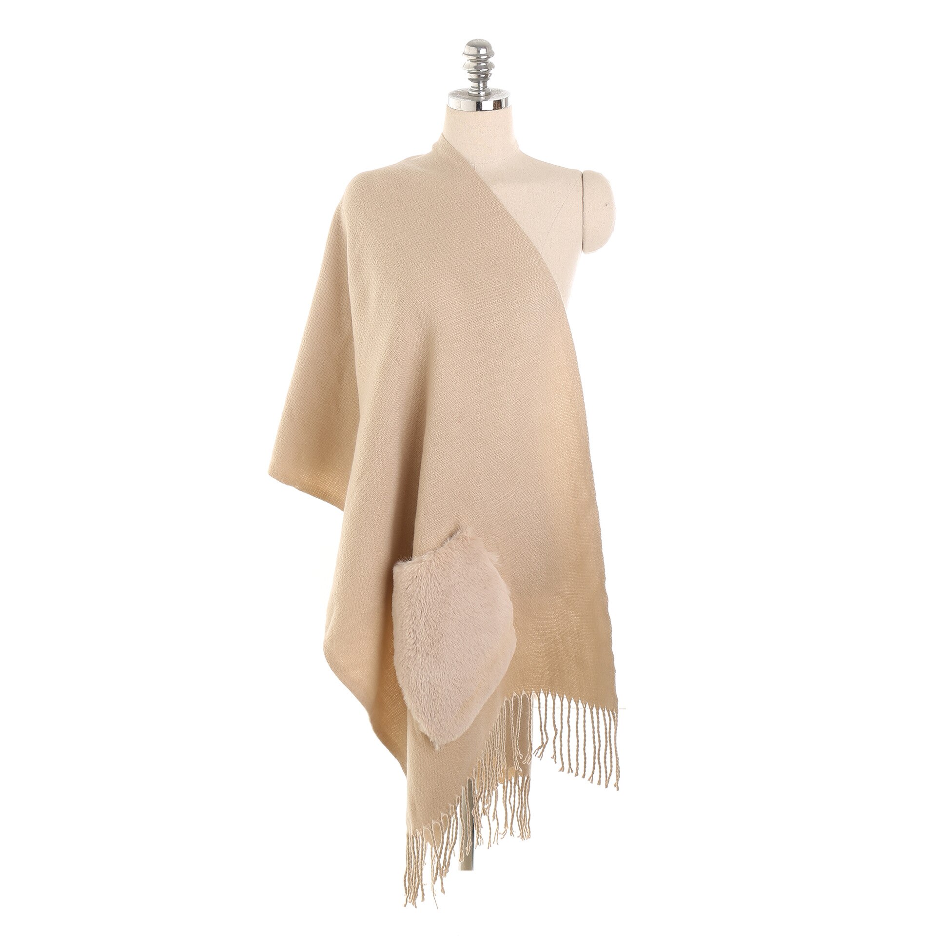Écharpe en cachemire avec poches pour femmes, châle Poncho, châle, Pashmina d'hiver, couverture, Foulard à pompon, couverture, collection: 3