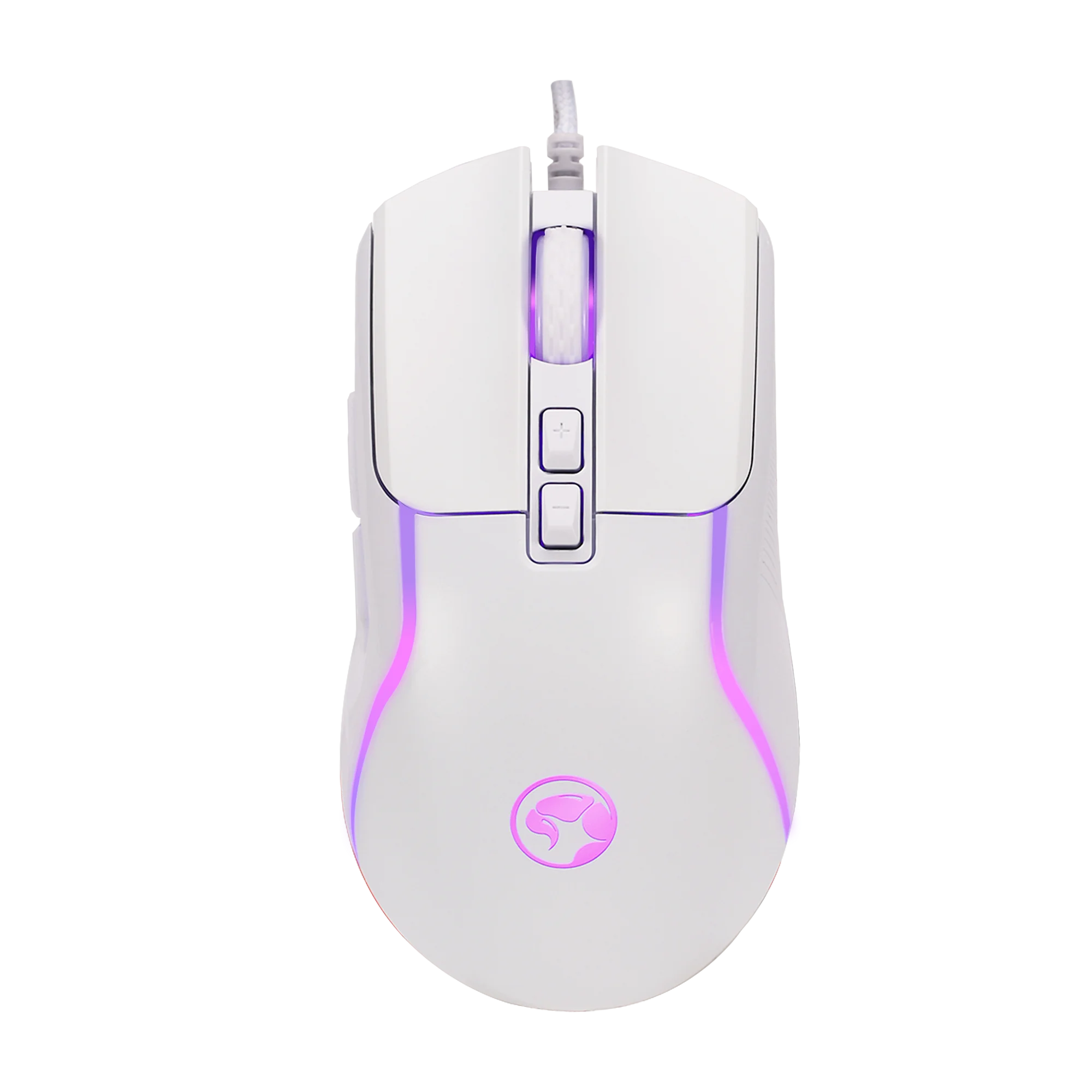 MARVO M292 CAPO 20 Wired Right Hand E-sports Mouse 7 Buttons Mixed Backlit 603FP Chip 8000DPI High Precision Gaming Mouse For PC: WHITE