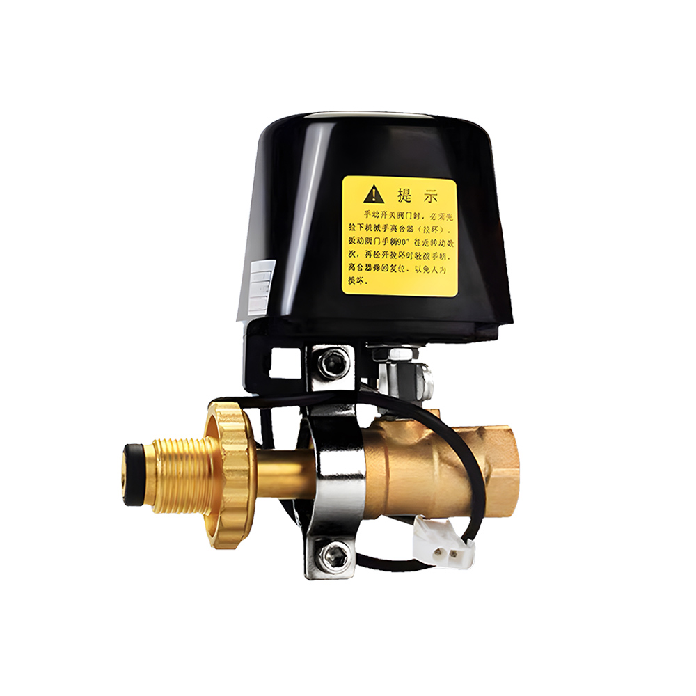 Household LPG Gas Detector With Automatic Valve Propane Leakage Alarm Automatic Shut Off Gas Valve Gas Leaking Protective Tool: Yellow