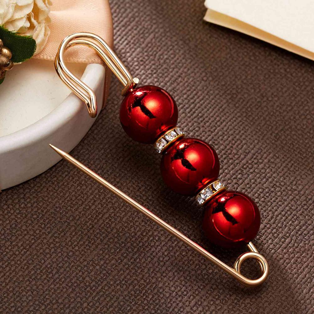 Klassischen Peeling Multi-farbe 3 Perlen Perle Strass Große Brosche Koreanischen Stil für Frauen Schal Tragen Brosche Partei schmuck: 1