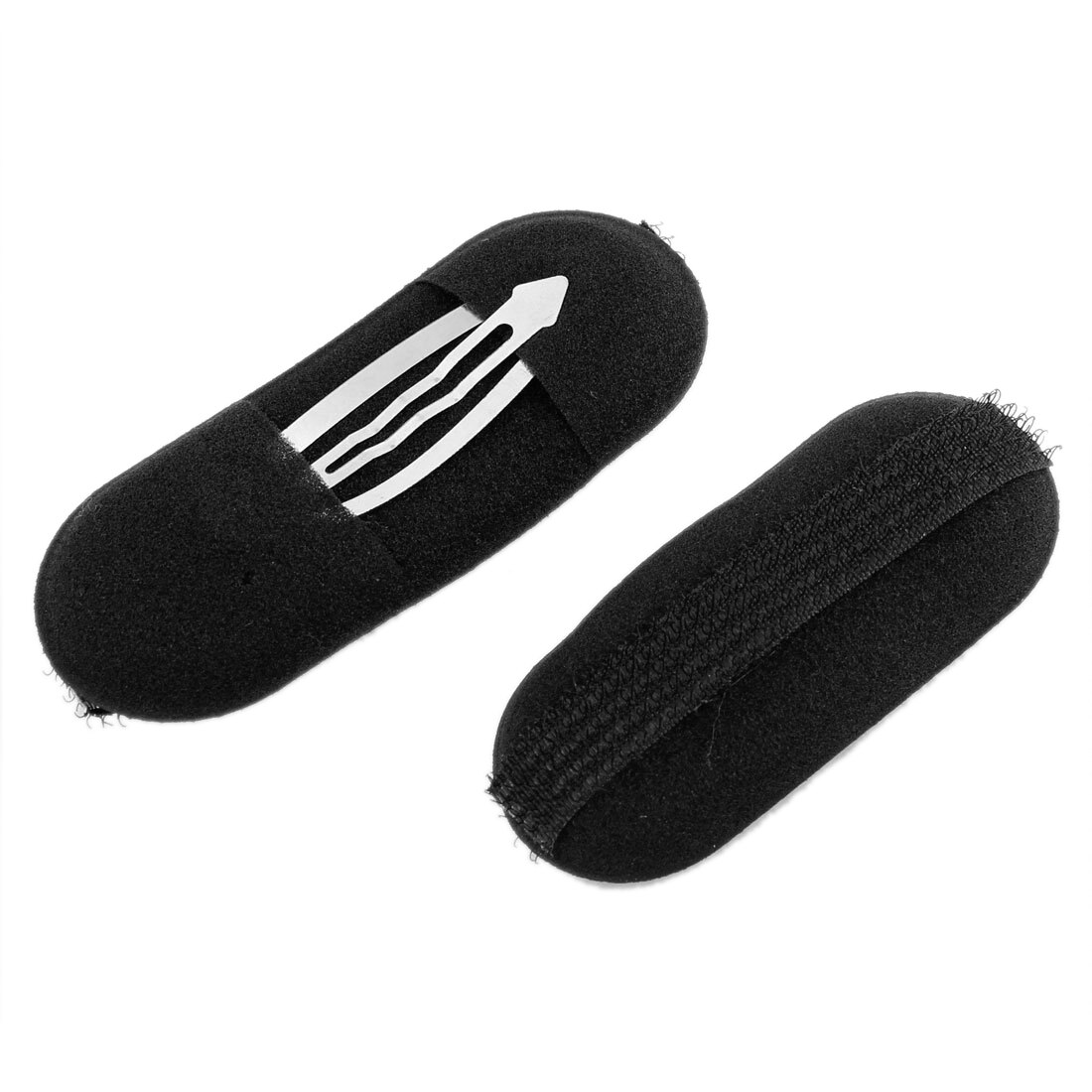 HHFF 2 Pcs Zwarte Spons Haar Clip Volume Bumpit Padding Bun Opgestoken