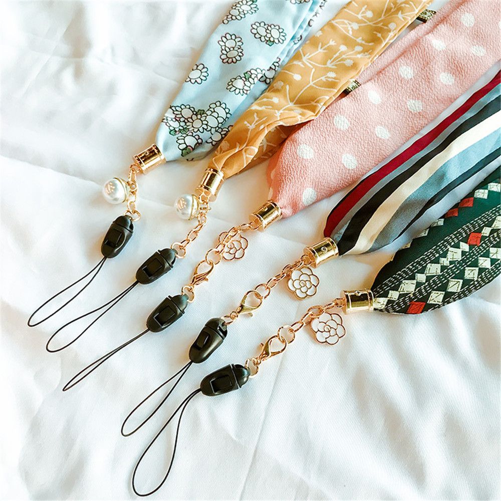 Chiffon Wide Neck Strap for ID Card Mobile Phones Ribbon Lanyard Hang Rope Badge Holder Portable Key Chain Holder