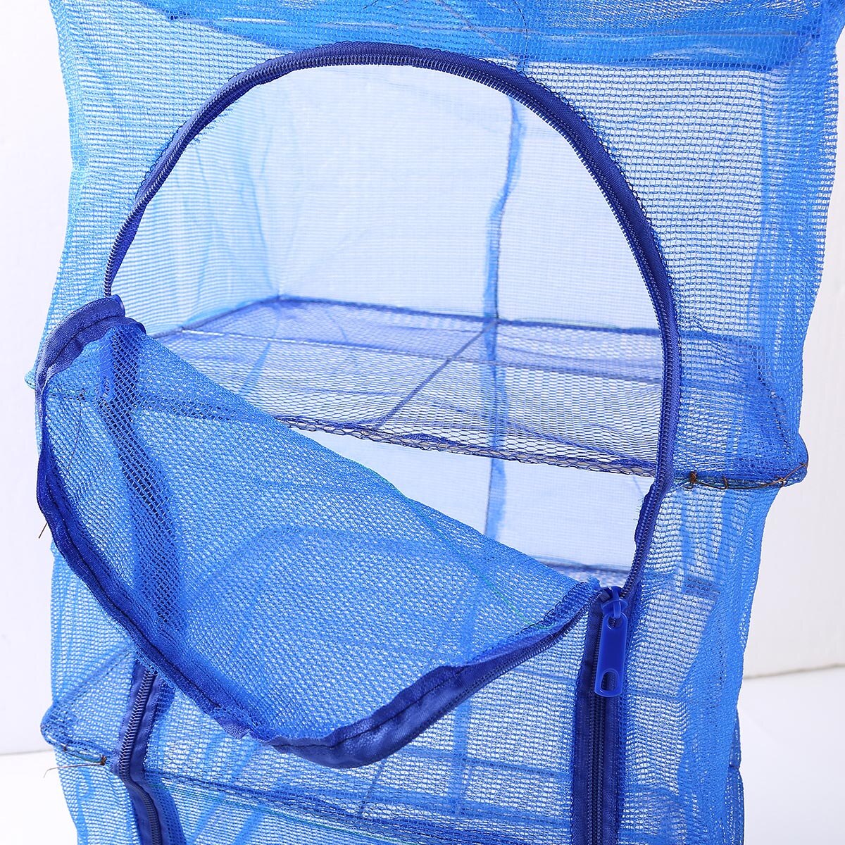 4 Layers Foldable Hanging Net Durable Nylon Steel Wires Drying Mesh Rack Large Capacity Fish Vegetable Dryer Hanger Drying Tools
