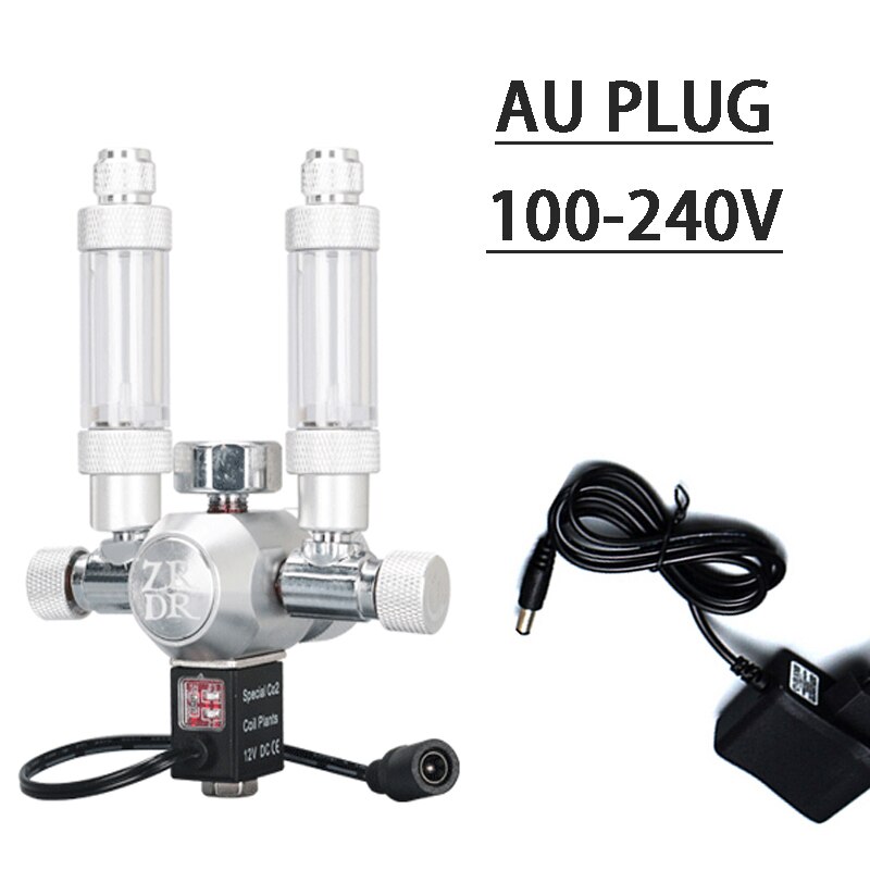 ZRDR Aquarium CO2 Regulator With Solenoid valve one-way Bubble Counter Fish tank Control System kit,CO2 Pressure reducing Valve: AU-100-240v / G5-8