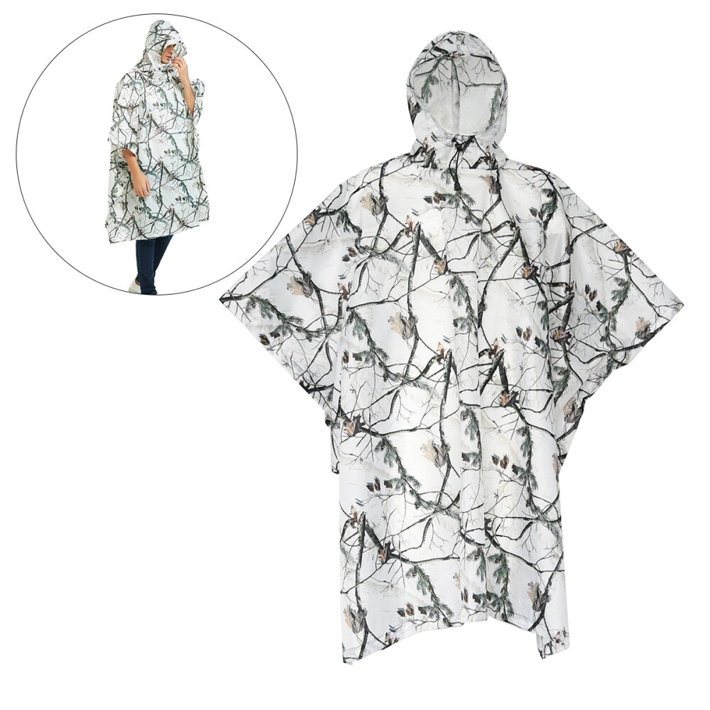 1pc Lightweight Clothes Multifunctional Rain Coat Hooded Camouflage Raincoat Impermeable Rain Poncho for