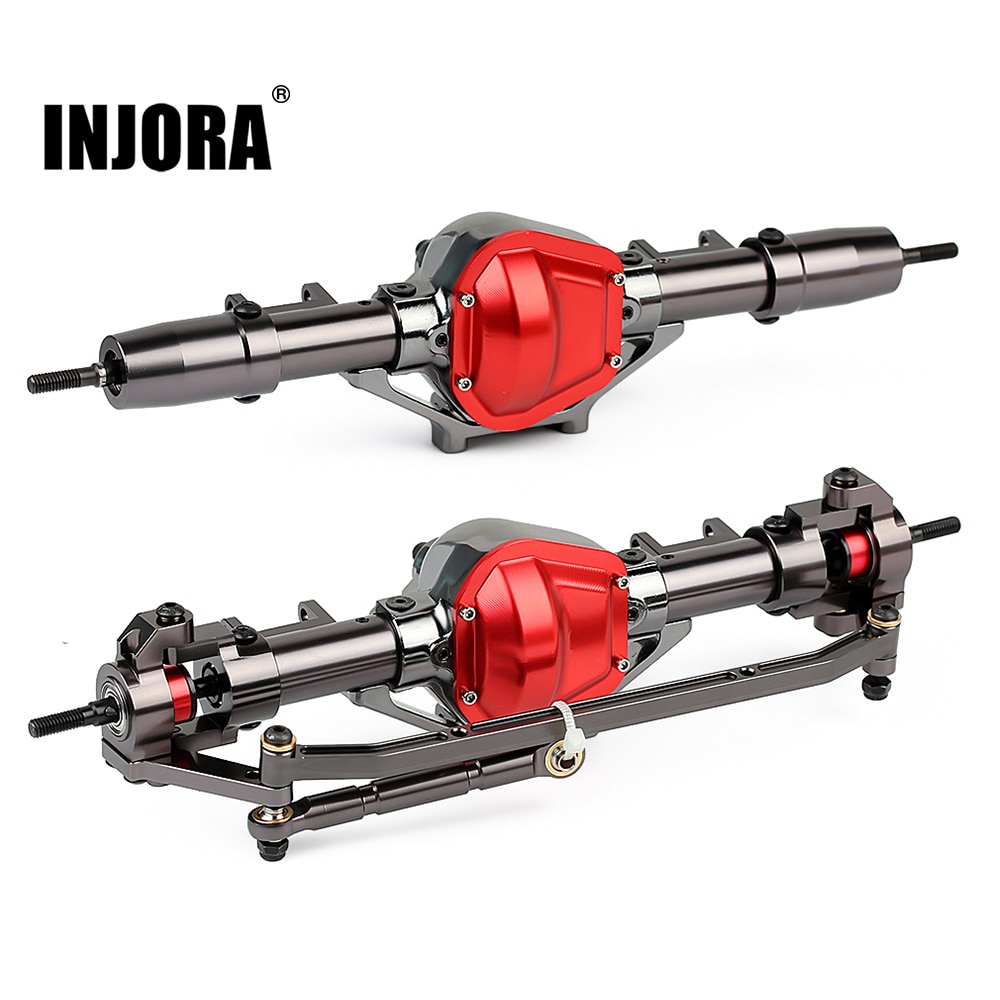 Injora Rc Auto Cnc Metalen Front/Achteras Voor 1:10 Rc Rock Crawler Auto Axiale SCX10