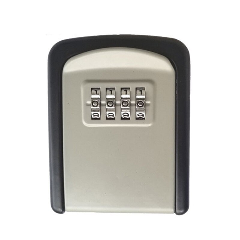 Small Key Box Password Lock Metal Outdoor Wall-mounted Anti-theft Lock Box: grey