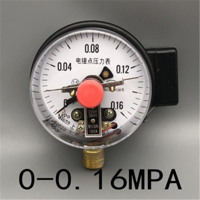 Diameter 100mm Direct Contact Pressure Gauge with Surface Vacuum Gauge Pressure Controller Measuring Tool: 0-0.16MPA