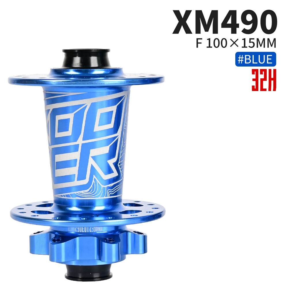 Koozer Bike Hubs 28/32/36 Holes MTB Front Hub Sealed Bearing Hub QR 100x9MM Thru 100x15MM Bicycle Hub For SHIMANO HG 8 -12Speed: 32H 100x15 Blue