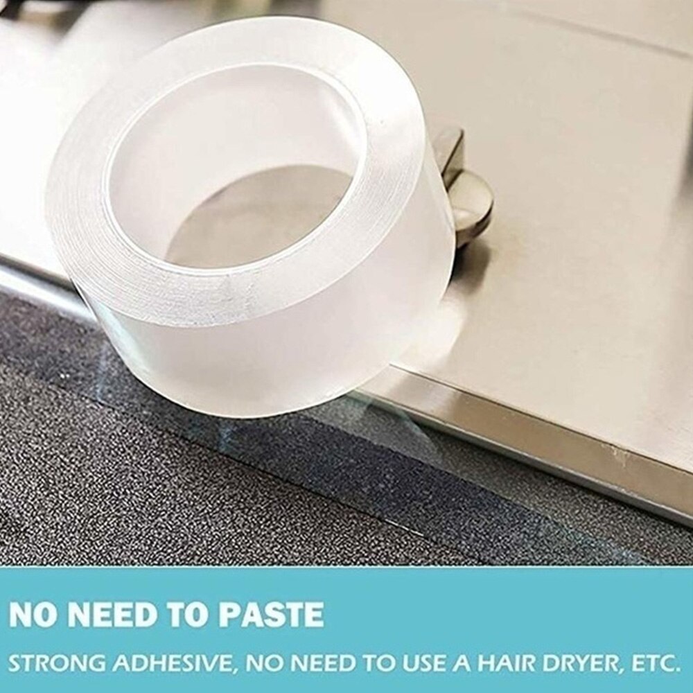 Reusable 1/3/5M Tape Nano Invisible Adhesive Garden Washable Transparent Double-sided No Trace Tape Utensils Mobile Phone