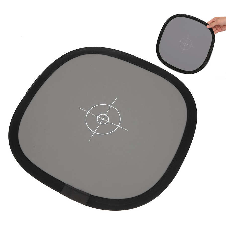 Bærbar 12 tommer 30cm 18%  sammenklappelig grå kortreflektor hvidbalance dobbelt ansigt fokus bord med bærepose til slr kamera