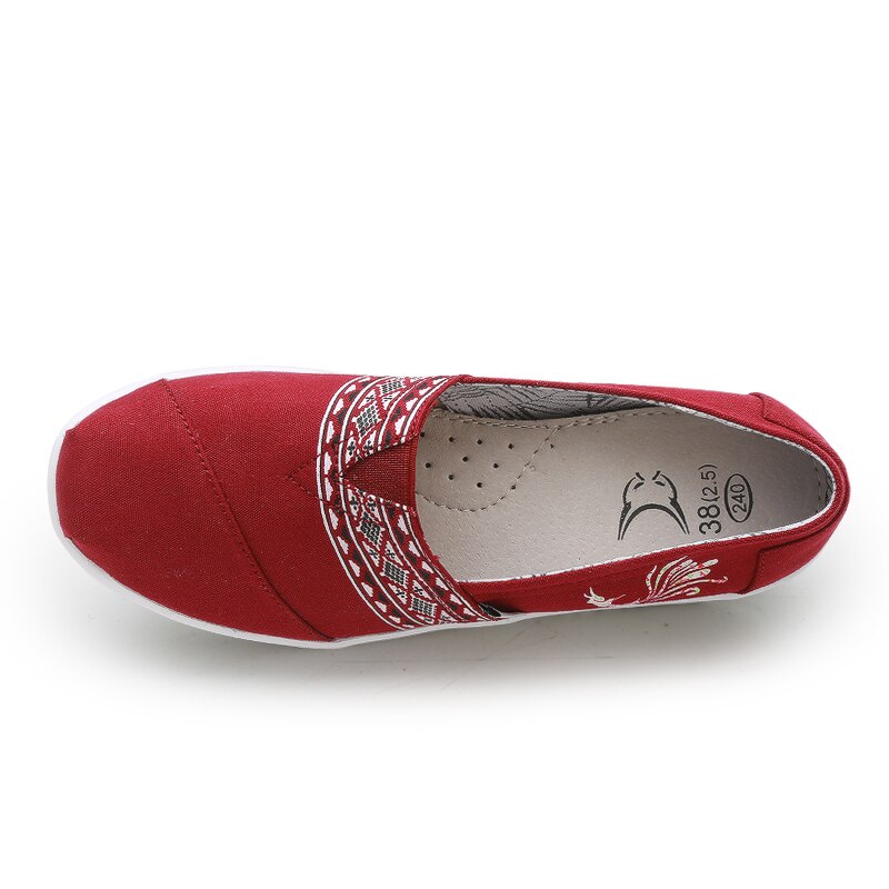 Vrouwen Platte Toning Schoenen Slip Lichtgewicht Dames Canvas Platform Schoenen Outdoor Vrouwen Fitness Afslanken Sneakers Rood Blauw