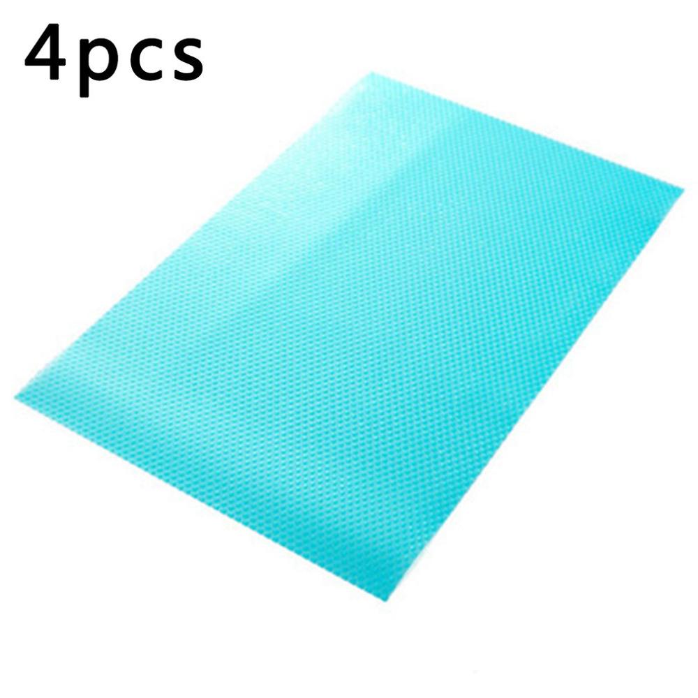 4 Pcs Easy Clean Antibacterial Cabinet Pad Refrigerator Pad Anti-oil Anti-frost Antifouling Mildew Moisture Pad Liner Mat: sky blue
