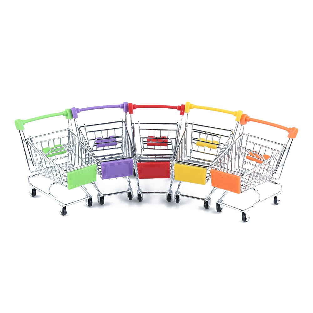 Eco-vriendelijke Kids Miniatuur Mini Shopping Trolley Simulatie Boodschappen Speelgoed Spelen Meisjes Speelgoed Voor Kinderen Telefoon Houder