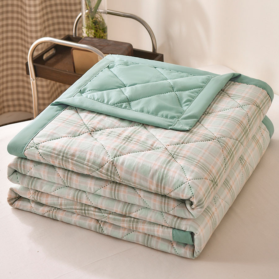 Sommertynn dyne myk klimaanlegg fire sesonger dyne maskinvaskbar enkelt dobbelt teppe ultralyd vattert dyne