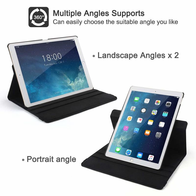 360 Degree Rotation Cover For iPad Pro 12.9 A1670 A1671 A1821 Case Leather Cover For iPad Pro 12.9 A1652 Tablet Cover