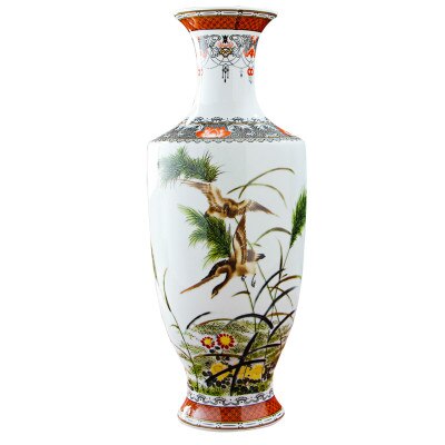 Classic Traditional Antique Jingdezhen Chinese Porcelain Flower Vase For Home Office Decor: A