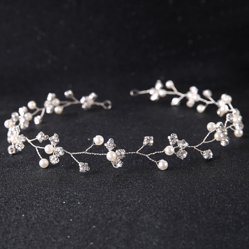 Kranz Für Hochzeit Haar Zubehör Frauen Braut Schmuck Kristall Braut Dekoration Mädchen Weibliche Hairband Ornamente: Silber- Farbe