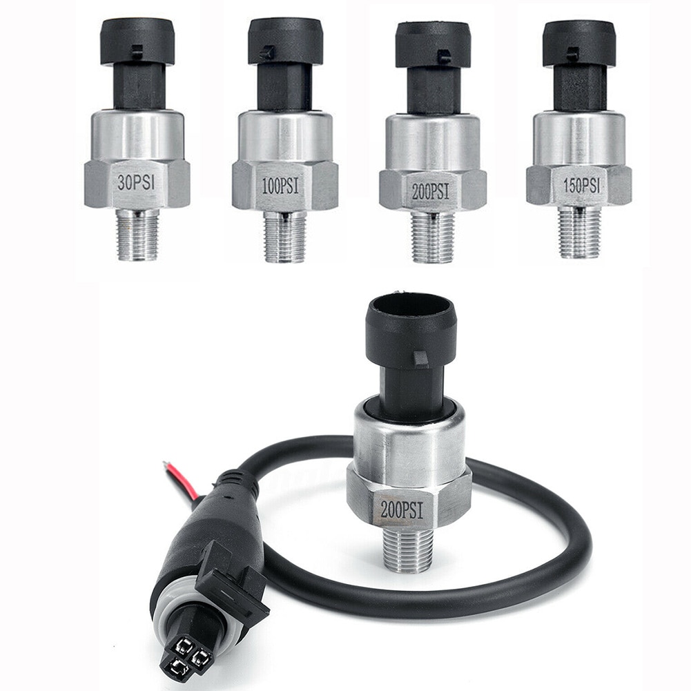 1/8 NPT Thread Stainless Steel Pressure Transducer Sender Sensor Gas Oil Pressure Transmitter Pressure Measuring Instrument