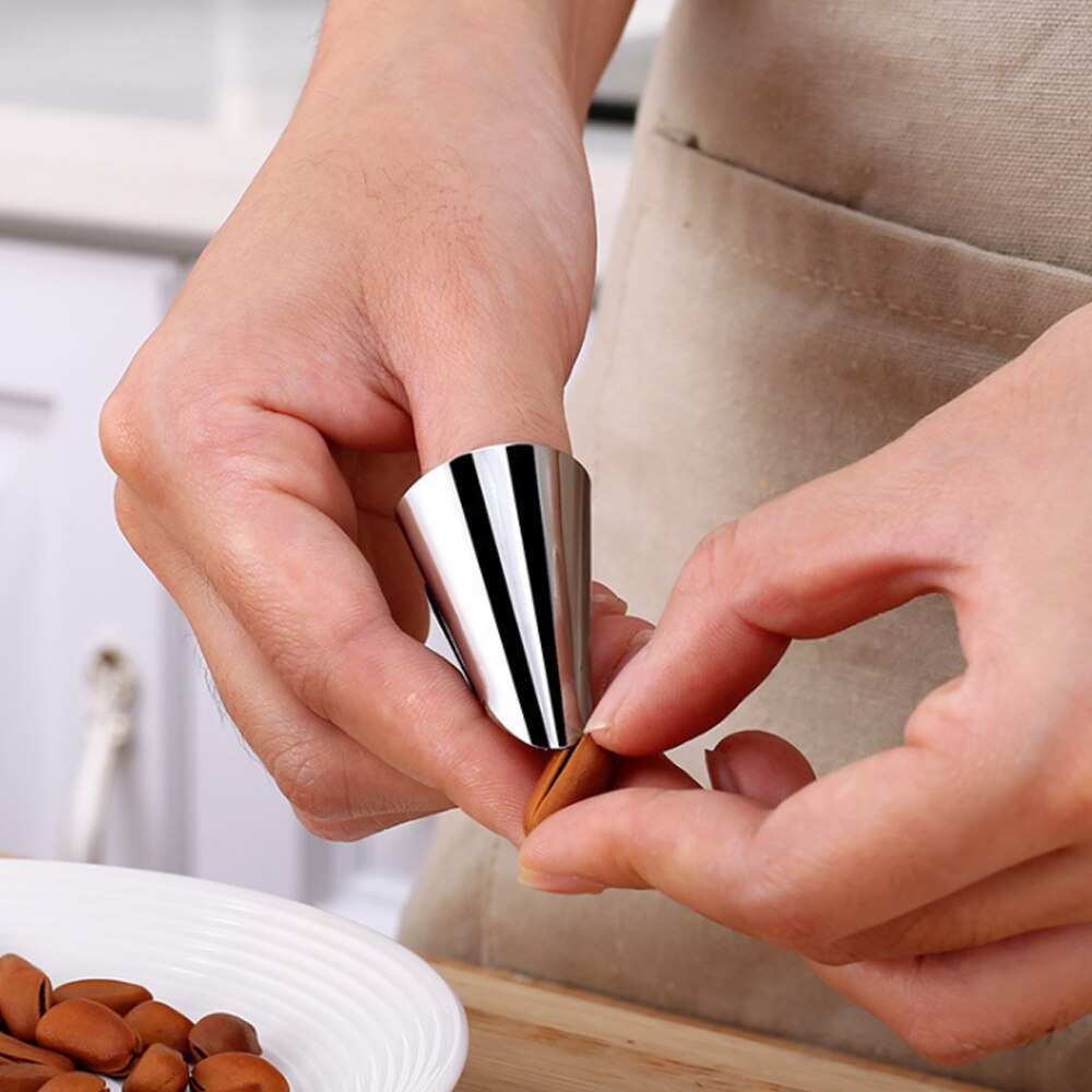 Thuis Roestvrij Staal Keuken Snijden Bescherming Gereedschap Vinger Beschermers Pinda Sheller Groente Noten Peeling Vinger Guard