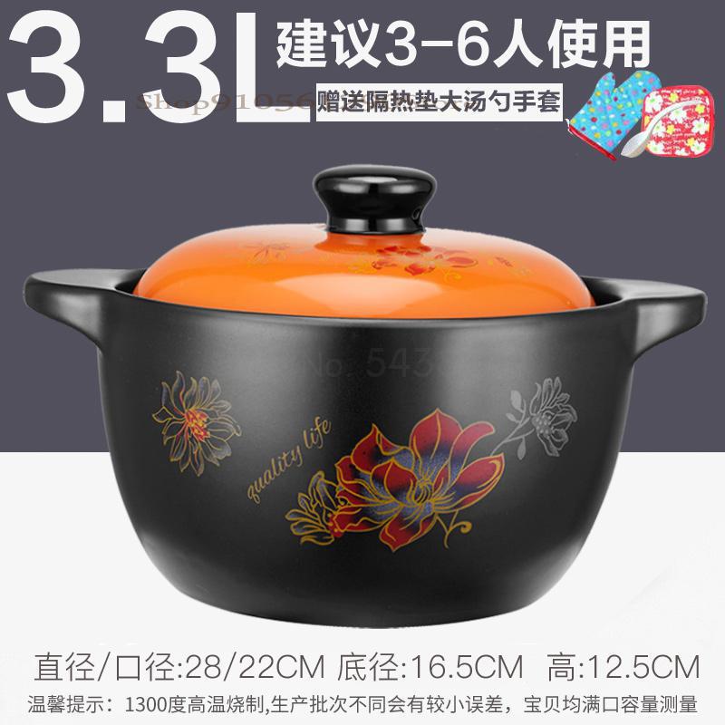 600 braadpannen hittebestendige potten soep keramiek kleine braadpan soeppan stoofpot vuur thuis gas kleipot rijst soep: Oude boer 3