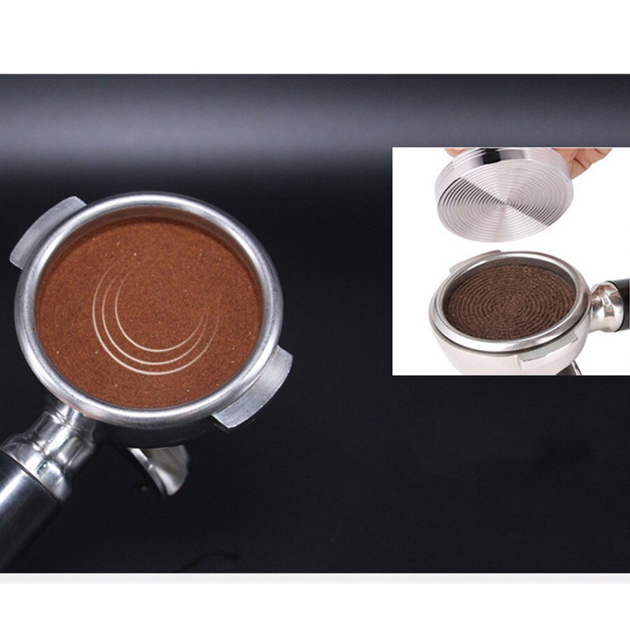58mm trehåndtak kaffesabotasje 304 rustfritt stål barista kaffedistribusjons manipulasjonsmatte