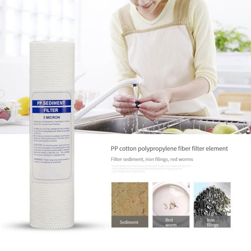 Juego de 10 cartuchos de repuesto para filtro de agua de sedimentos, cartucho de filtro de algodón PP, Material de polipropileno