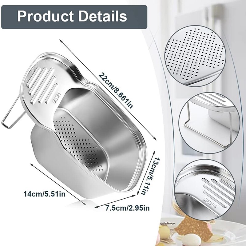 Sink Strainer Funnel Drain Basket Multifunctional Saddle-Shaped Left Mesh Stainless Steel Filter