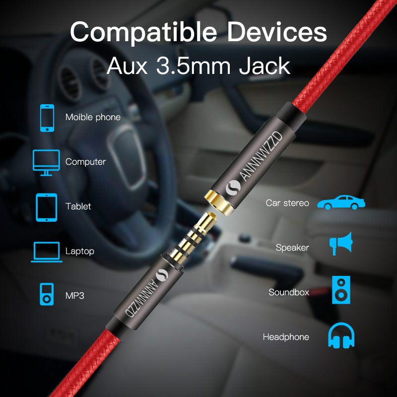 Annnwzzd Jack 3.5 Mm Audio Verlengkabel Man-vrouw Aux Kabel 1 M 2 M 3 M 5 M hoofdtelefoon Verlengkabel Voor Computer Mobilephon