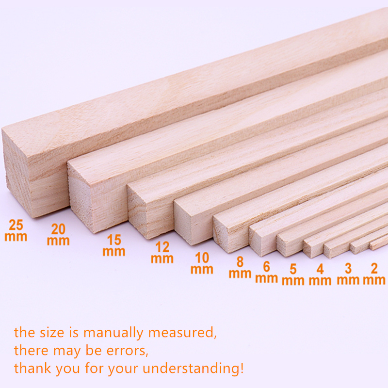 10 sztuk/4 sztuk/2 sztuk DIY Wykonany ręcznie Model, aby materiały kabiny Model samolotu, z litego drewna kwadratowy pręt drewna, różne rozmiary długość 25cm