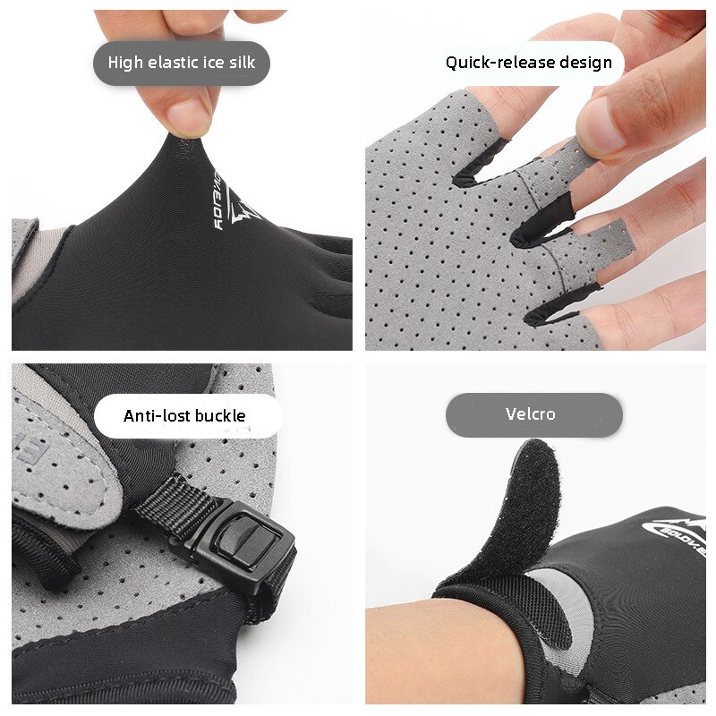 Unisex Ice Zijde Ridding Gym Handschoenen Zwaargewicht Sport Lifting Handschoenen Body Building Training Handschoenen Voor Sport Fitness Handschoenen