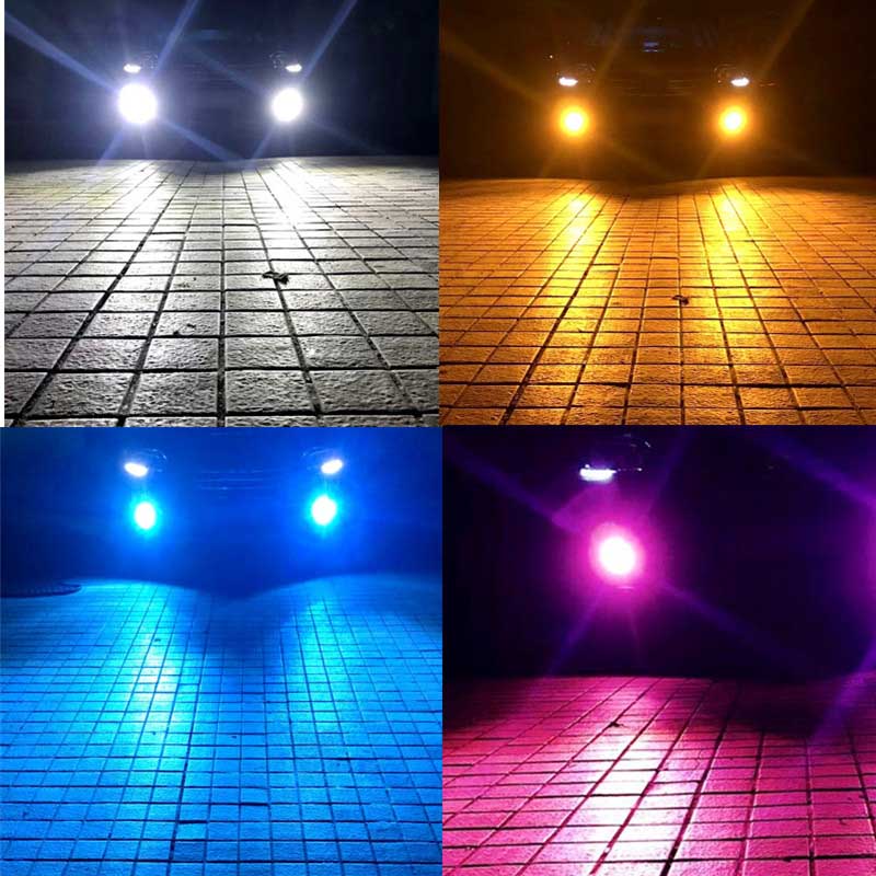 2 st  h3 lampa led dimljus hög ljus chip körlampa 6000k 3000k vita bärnsten gula isblå bil dimljus lampor dubbel färg