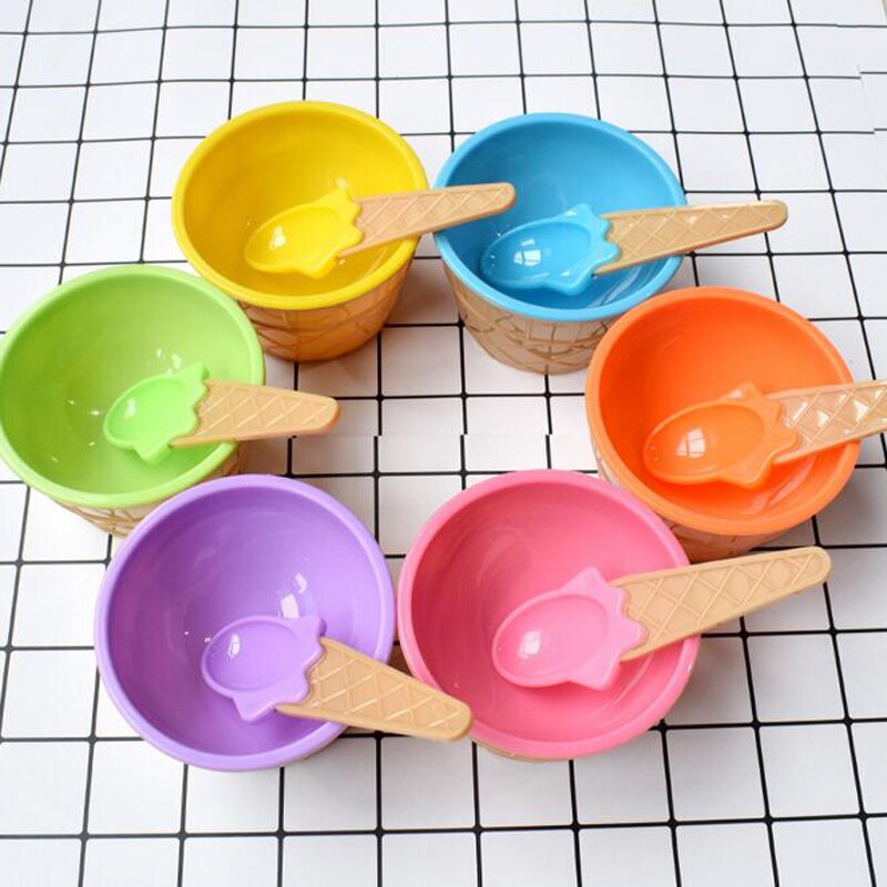 Safe Feeding Baby Bowls Plates Children's Tableware Food Containers Cups Kids Dishes Ice Cream Bowls Spoons Dinnerware