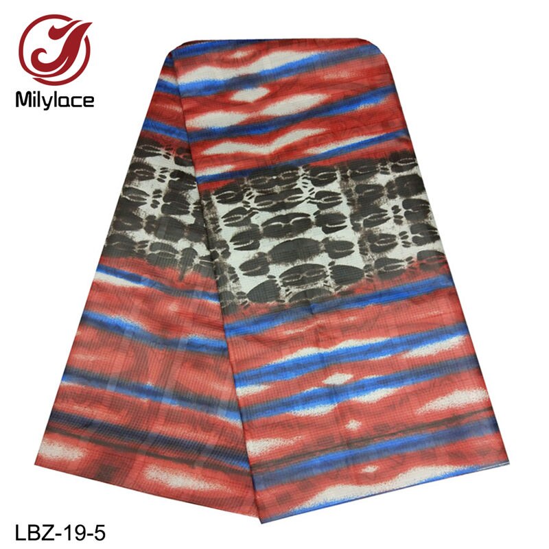 Latest Plaid Tie-dye Bazin Cotton Fabric African Style Cotton Fabric for Daily Clothing LBZ-19: LBZ-19-5