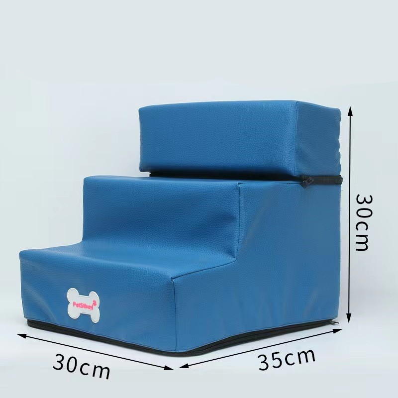 Dog House Dog Stairs Pet 3 Steps Stairs for Small Dog Cat Pet Ramp Ladder Anti-slip Removable Dogs Bed Stairs Pet Supplies: Pink