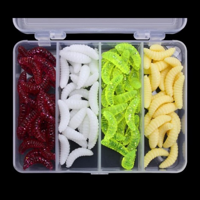 100 Stks/doos 1G/2G Multicolor Lood Hoofd Jigs Met Enkele Haak Vishaken Set Pesca Vissen Accessoires Maggot grub Zachte Lokken: Type B 100pcs Lures