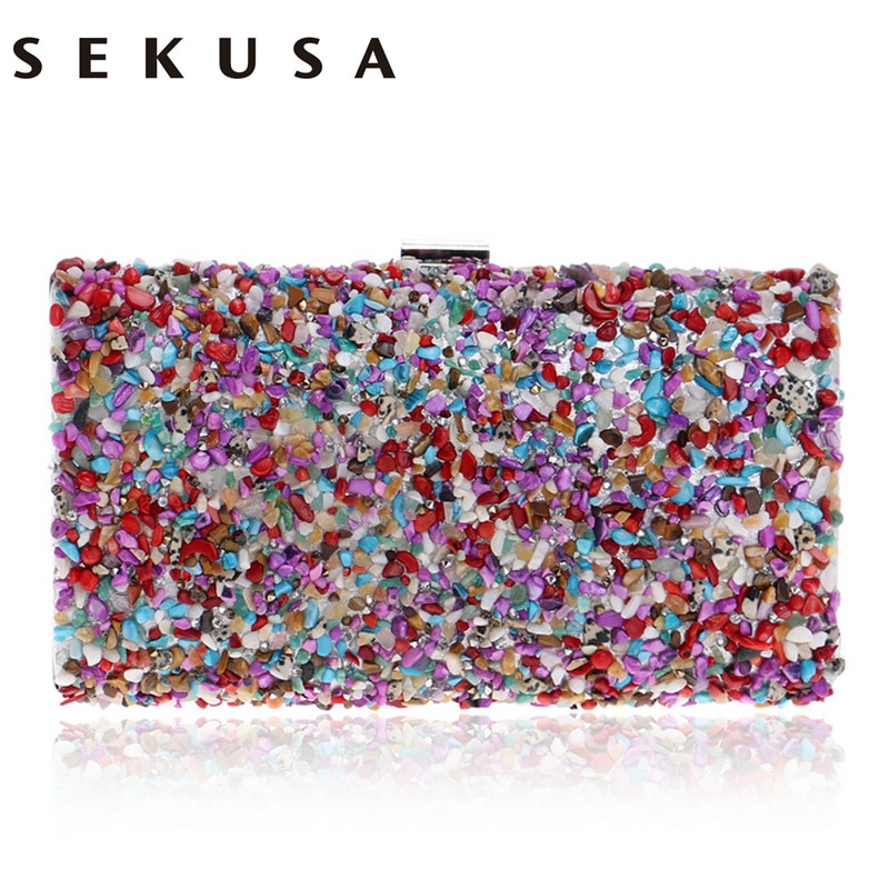 SEKUSA Diamanten Snoep Avondtasje Zomer Mode Vrouwelijke Kleine Dag Clutch Schouder Chain Handtassen Telefoon Sleutel Portefeuilles