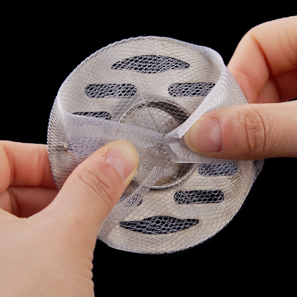 50Pcs Kitchen Bathroom Drain Cover Net Anti Clog Mesh Filter Bag Shower Filter Hair Catcher Drain Hole Waste Clean