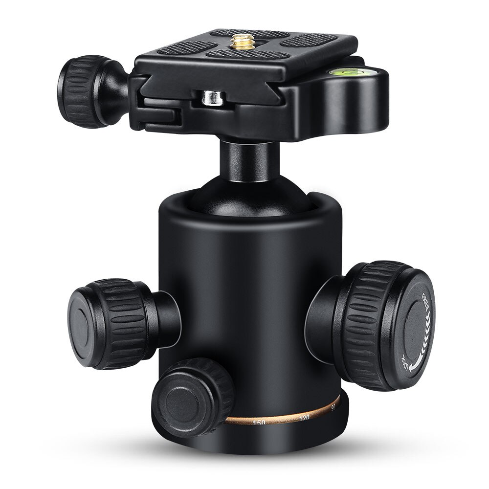 QZSD-02 aluminium 360 degrés panoramique pivotant caméra trépied rotule avec plaque de dégagement rapide pour appareils photo reflex numériques