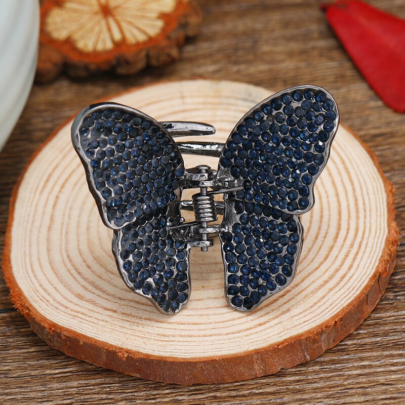 Muylinda papillon strass cheveux griffe crabe bijoux Vintage femmes Banquet pince à cheveux accessoires: full blue