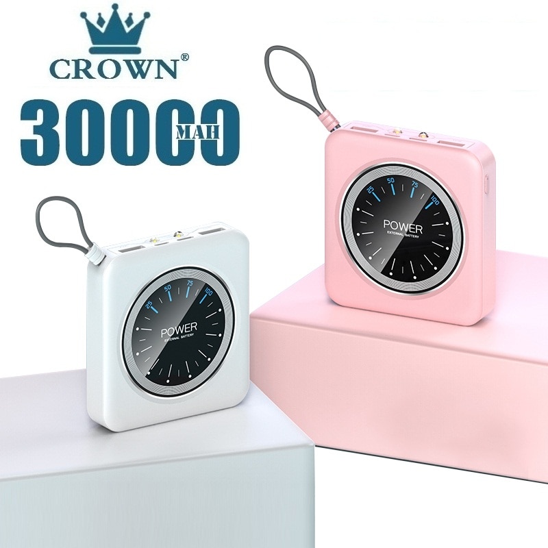 Mini Power Bank 30000mAh Portable Charging PowerBank 2 USB PowerBank External Battery Charger For smart phone