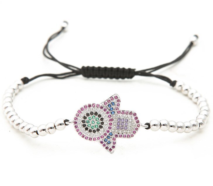 gold silver micro pave cz Cubic Zirconia rope adjusted Copper Beads Bracelet gdf2 hand Charm Braided Bangles Jewelry Women