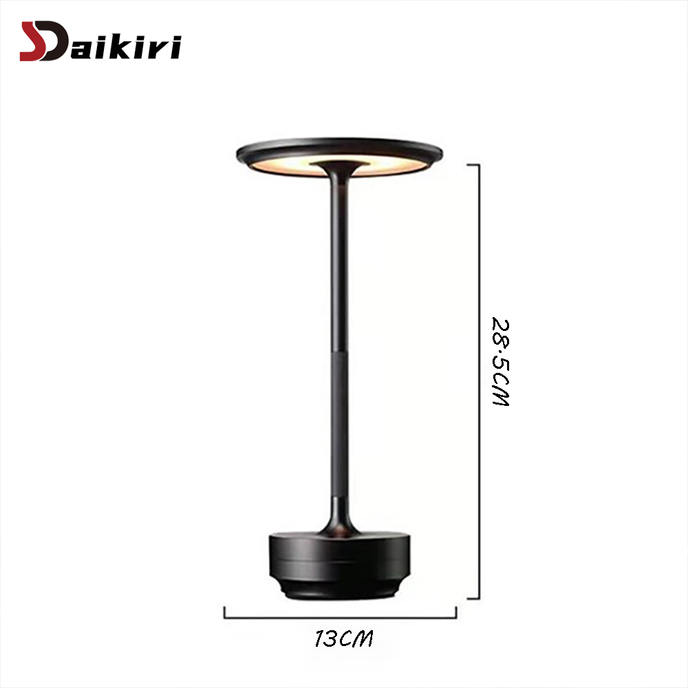 Lámpara decorativa Simple de aleación de aluminio, luz LED nocturna, atmósfera regulable infinita, lámpara de escritorio táctil recargable portátil Retro