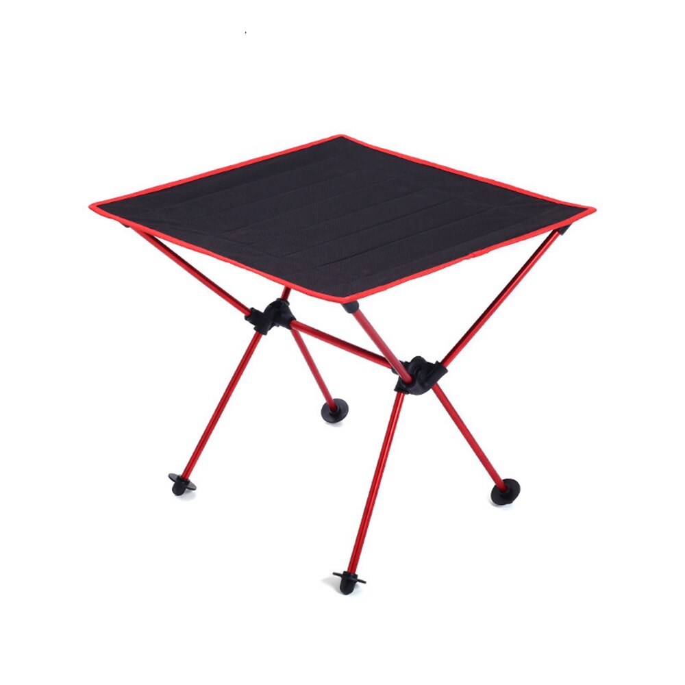Bærbart sammenklappeligt bord camping udendørsmøbler computer sengeborde picnic aluminiumslegering ultra let sammenklappeligt skrivebord: Rød