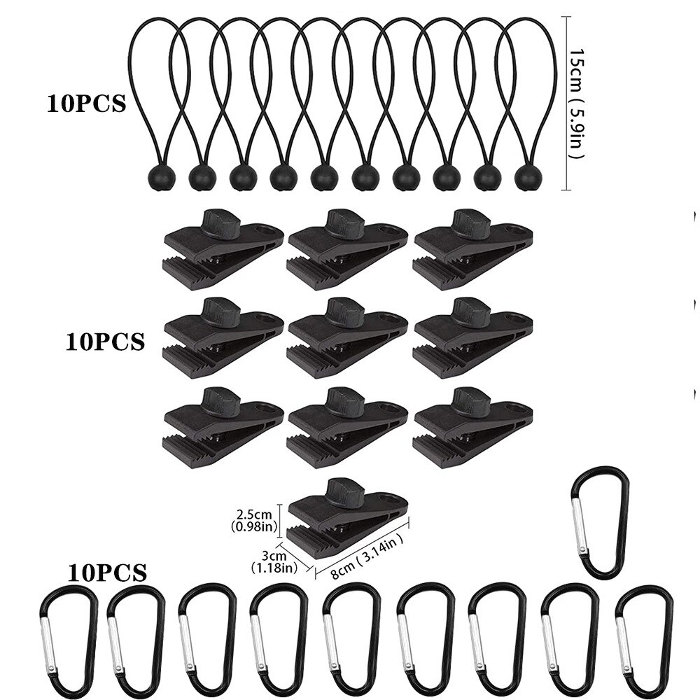 Clip per teloni da esterno moschettone tenda da sole tenda a baldacchino morsetto Clip fibbia cavo elastico Clip morsetti per corda antivento stringere gli accessori: L